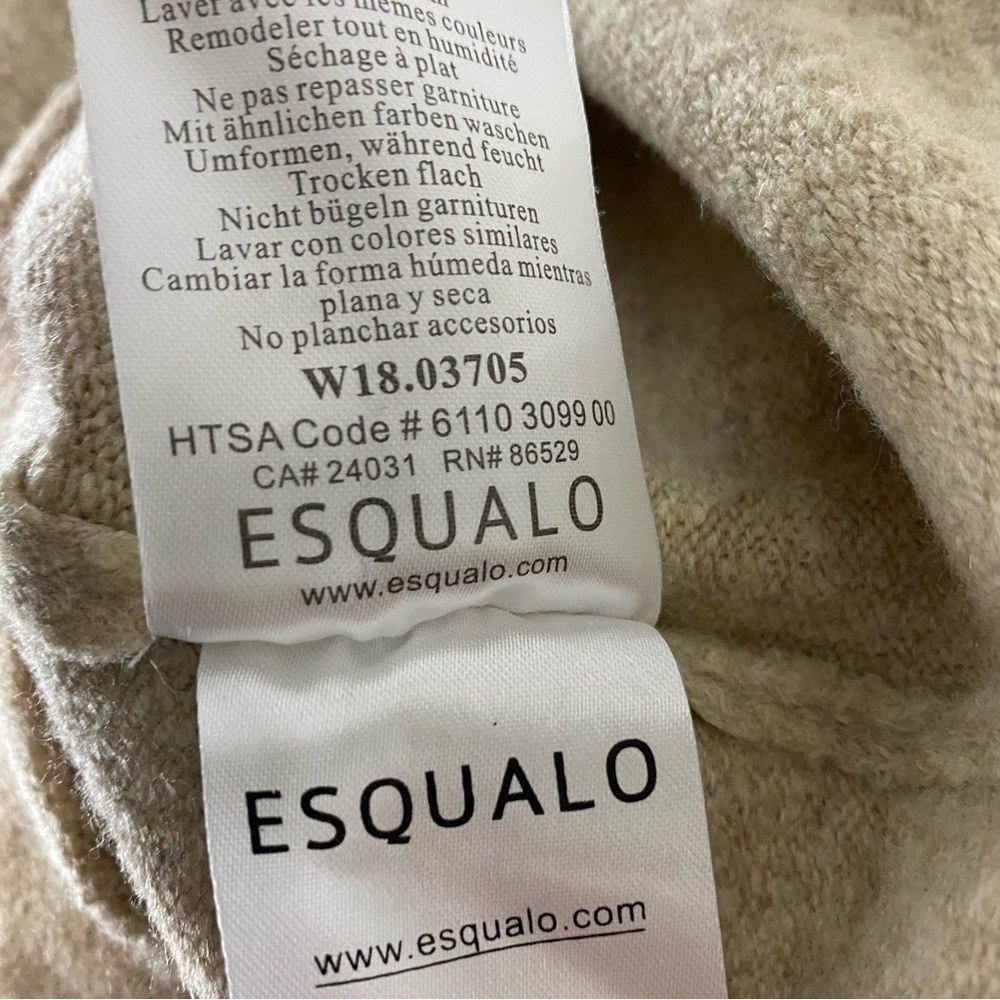 Esqualo Turtleneck Sweater Oatmeal Knit Large - Picture 8 of 8